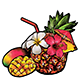 Mango, Pineapple, Tropical Flowers