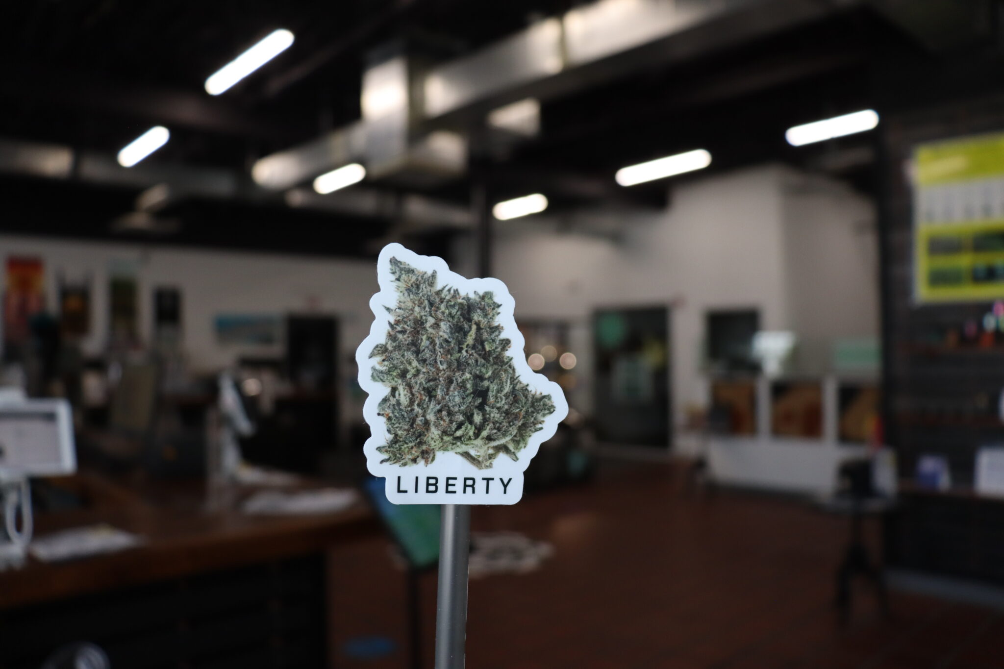 20220424041115_IMG_6499 Cannabis flower signage in Liberty Baltimore dispensary