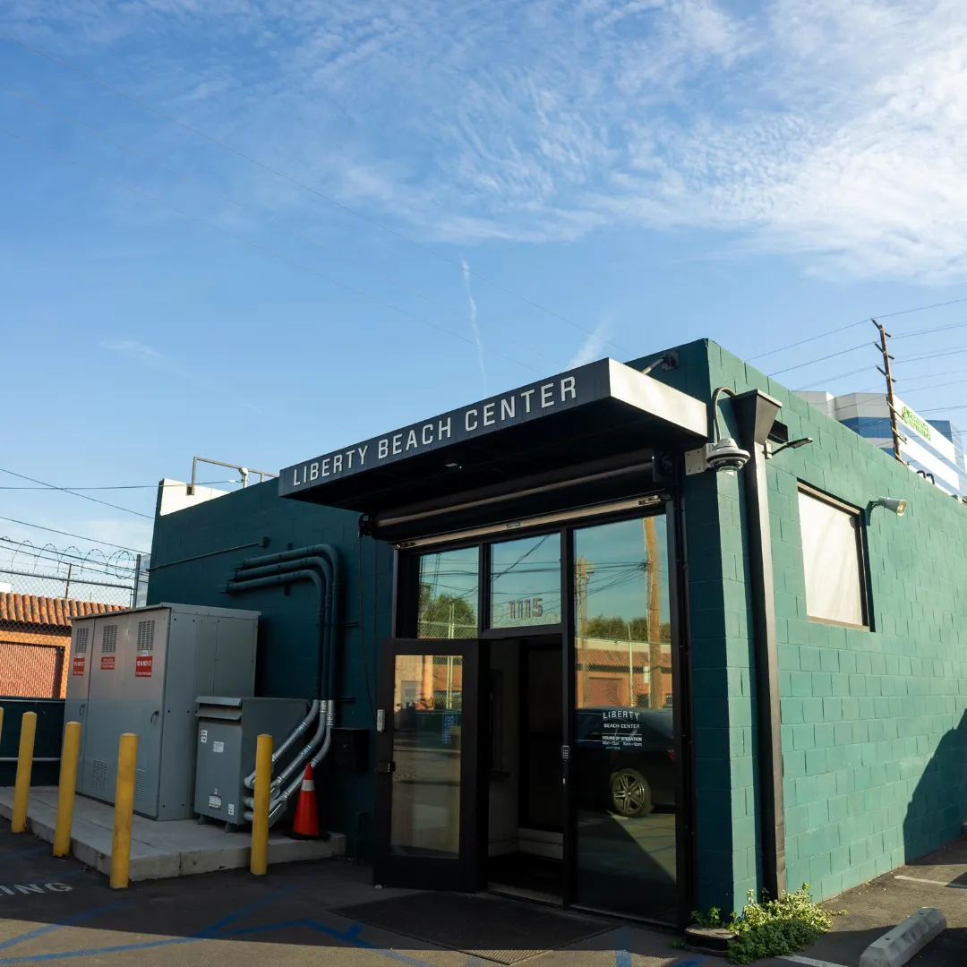 Liberty Beach Center dispensary back entrance view