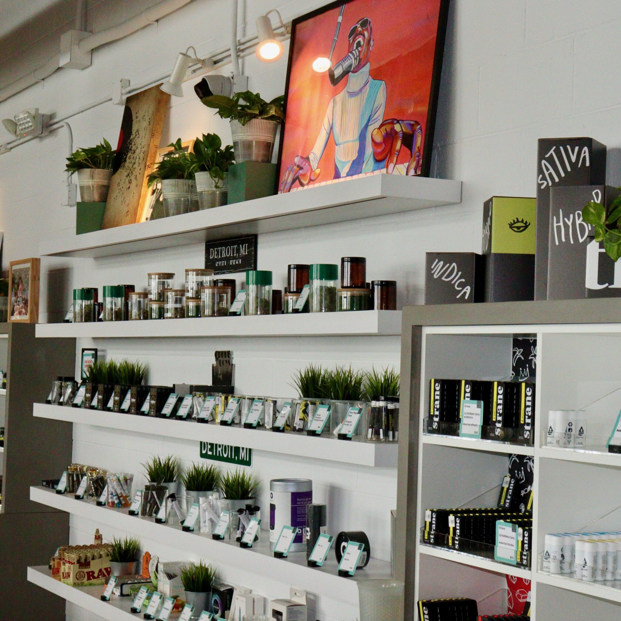 Liberty Michigan Dispensary Interior Product Display Shelves